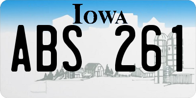 IA license plate ABS261