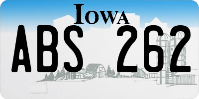 IA license plate ABS262