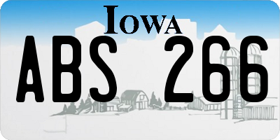 IA license plate ABS266