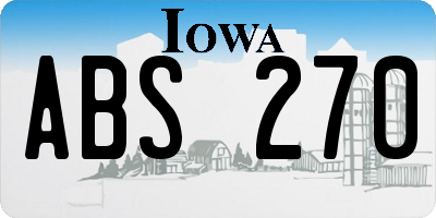 IA license plate ABS270
