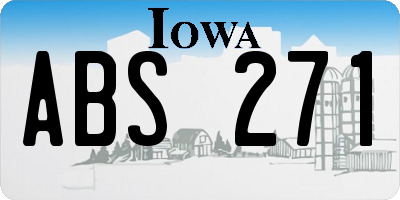 IA license plate ABS271