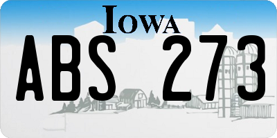 IA license plate ABS273