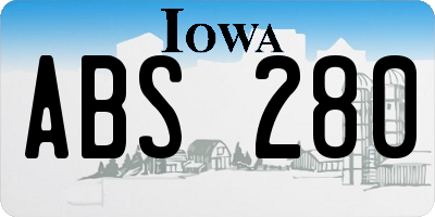 IA license plate ABS280