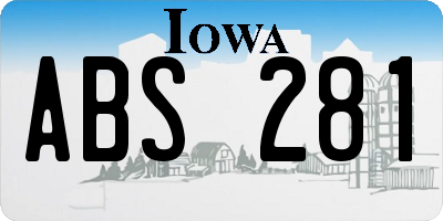 IA license plate ABS281