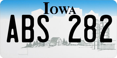 IA license plate ABS282