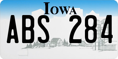 IA license plate ABS284