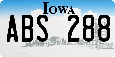 IA license plate ABS288
