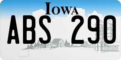 IA license plate ABS290