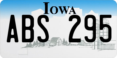 IA license plate ABS295