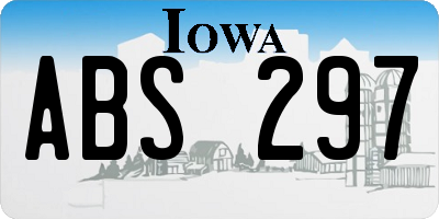 IA license plate ABS297