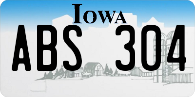 IA license plate ABS304