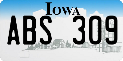 IA license plate ABS309