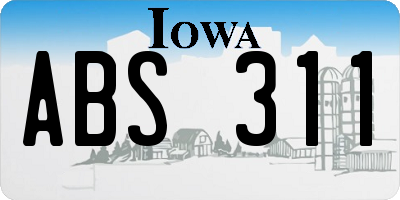 IA license plate ABS311