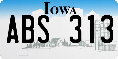 IA license plate ABS313