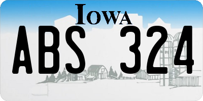IA license plate ABS324