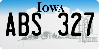 IA license plate ABS327