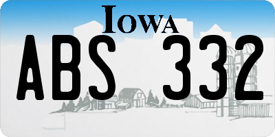 IA license plate ABS332