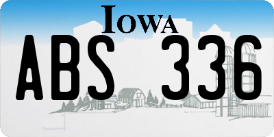 IA license plate ABS336