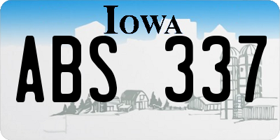 IA license plate ABS337