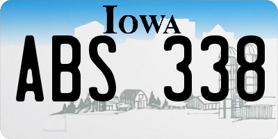 IA license plate ABS338