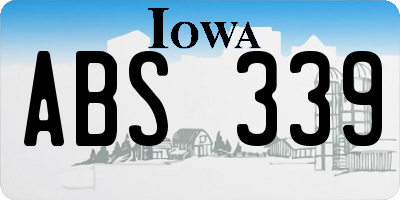 IA license plate ABS339