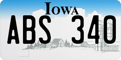 IA license plate ABS340