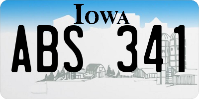 IA license plate ABS341