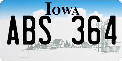 IA license plate ABS364