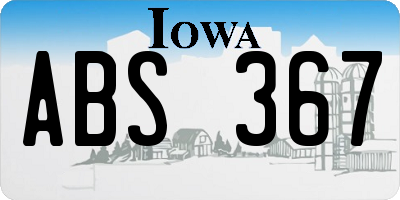 IA license plate ABS367