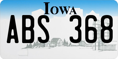 IA license plate ABS368