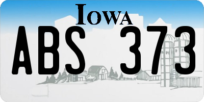 IA license plate ABS373
