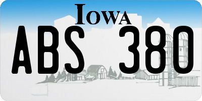 IA license plate ABS380