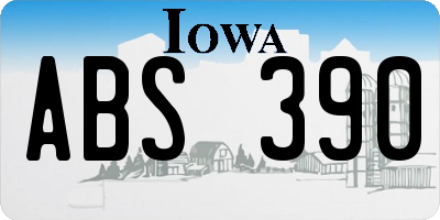 IA license plate ABS390