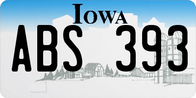 IA license plate ABS393