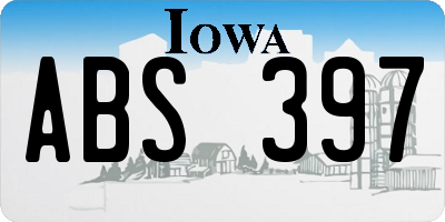 IA license plate ABS397