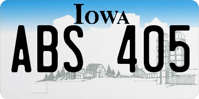 IA license plate ABS405