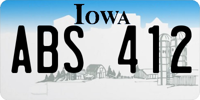 IA license plate ABS412