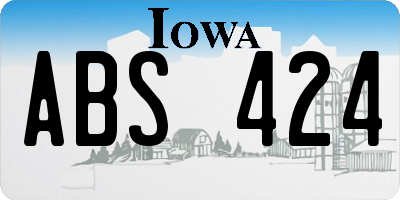 IA license plate ABS424