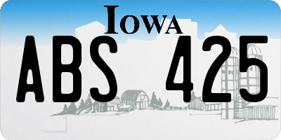 IA license plate ABS425