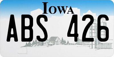 IA license plate ABS426