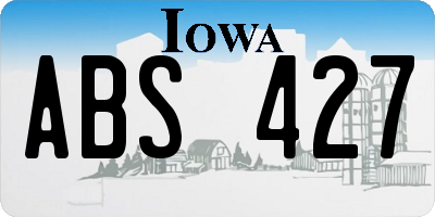 IA license plate ABS427