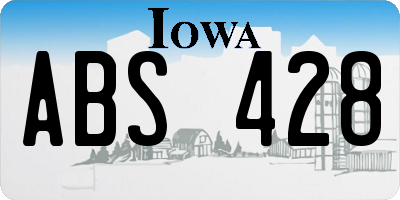 IA license plate ABS428