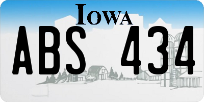 IA license plate ABS434