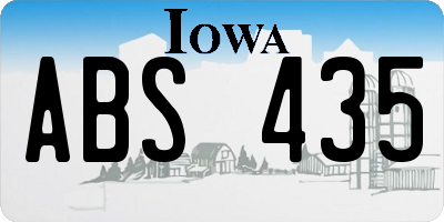 IA license plate ABS435