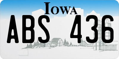 IA license plate ABS436