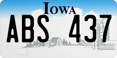IA license plate ABS437