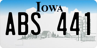 IA license plate ABS441