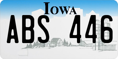 IA license plate ABS446