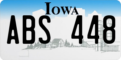 IA license plate ABS448