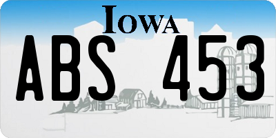 IA license plate ABS453